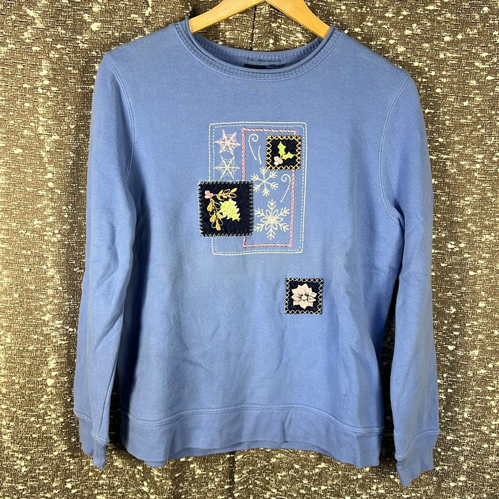 Basic Editions Winter Snowflakes Crewneck‎ Sweater